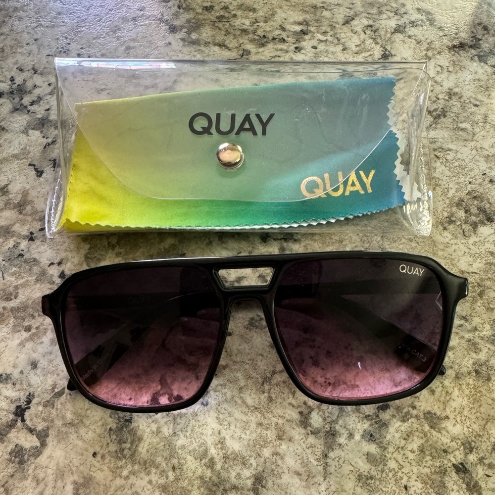 Quay Australia Black and Pink Sunglasses